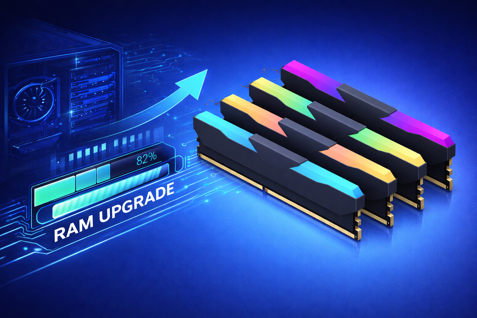 Memory and speed upgrade illustration